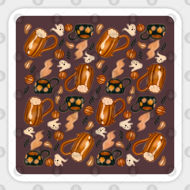 Pumpkin autumn pattern drawing Sticker by shikita_a